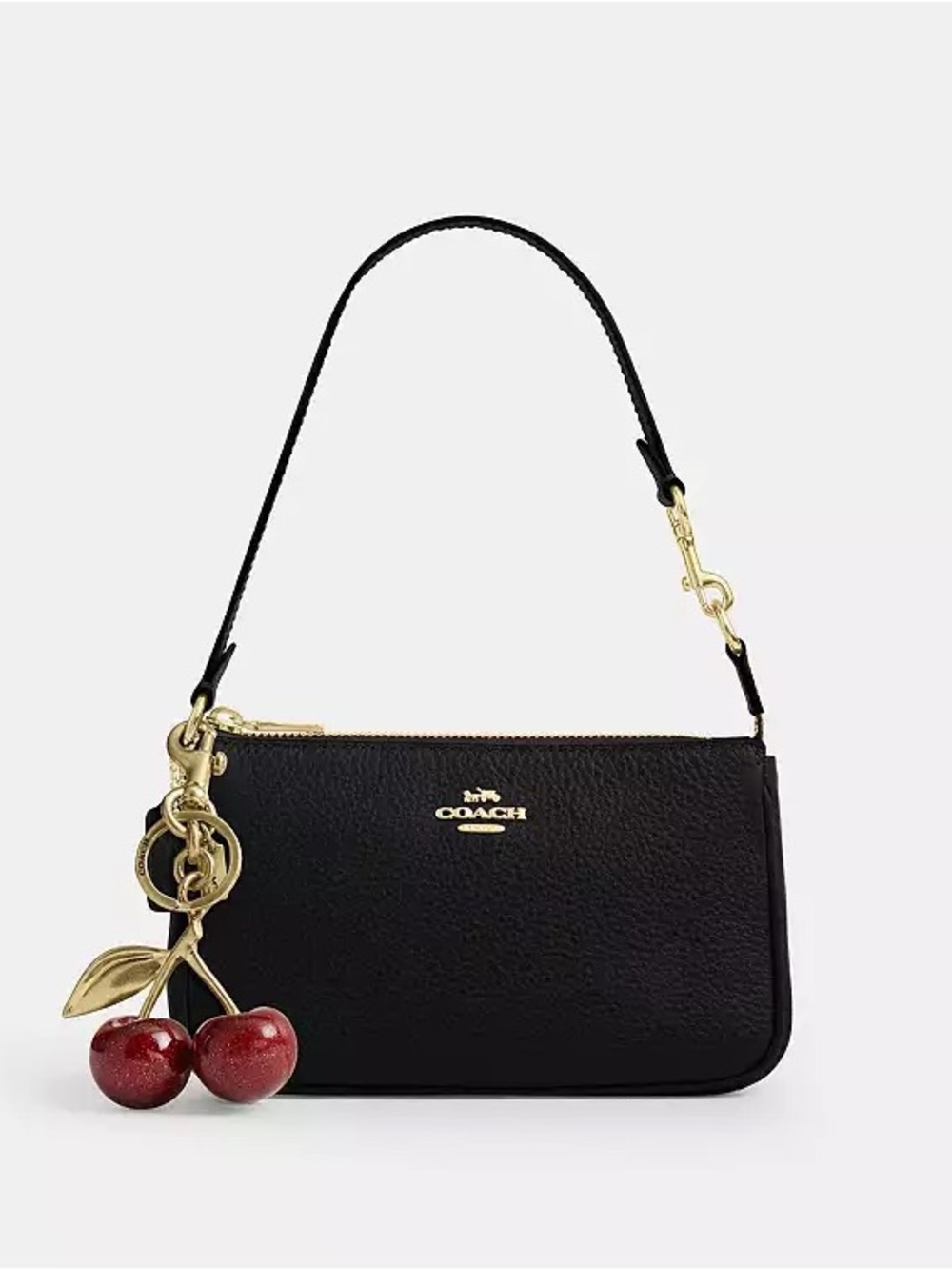 Coach Black Leather Shoulder Bag with Gold Hardware - Picture 4 of 6